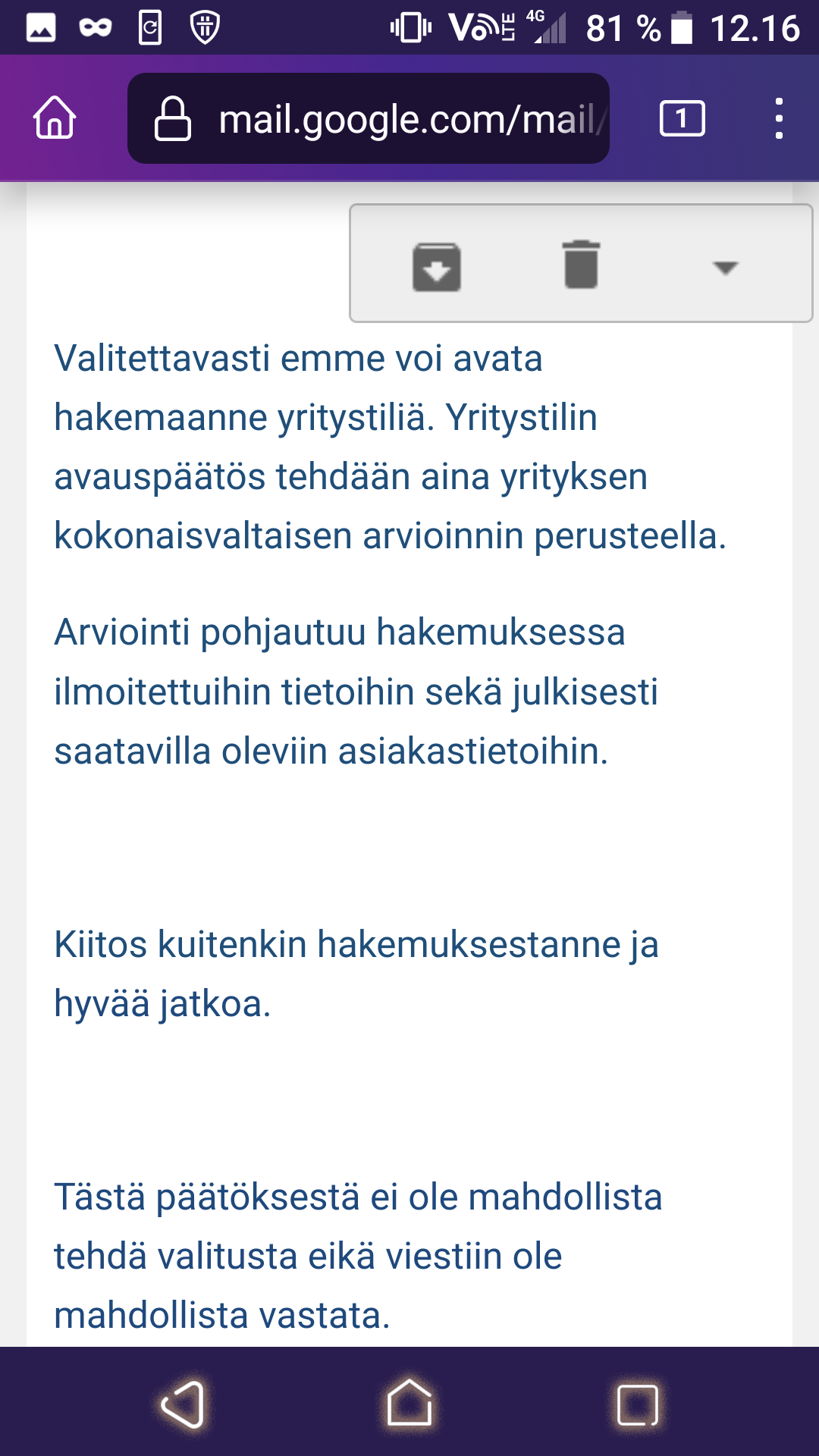 Danske Bank, yritysasiakkuuden avaamisen est&auml;minen, screenshot 2/4