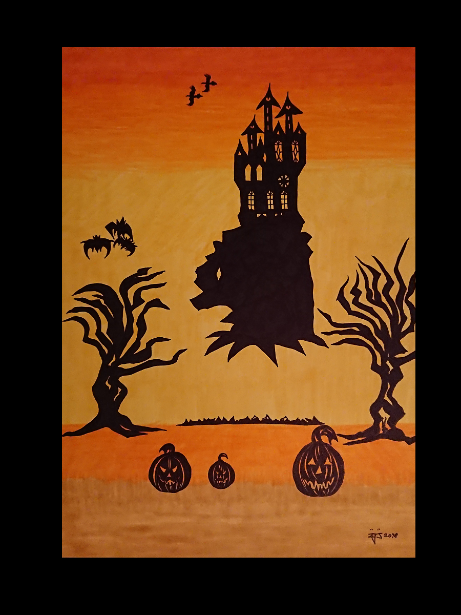 Piirros / Drawing "Halloween". 2018. &copy; J&auml;&auml;myrsky. 